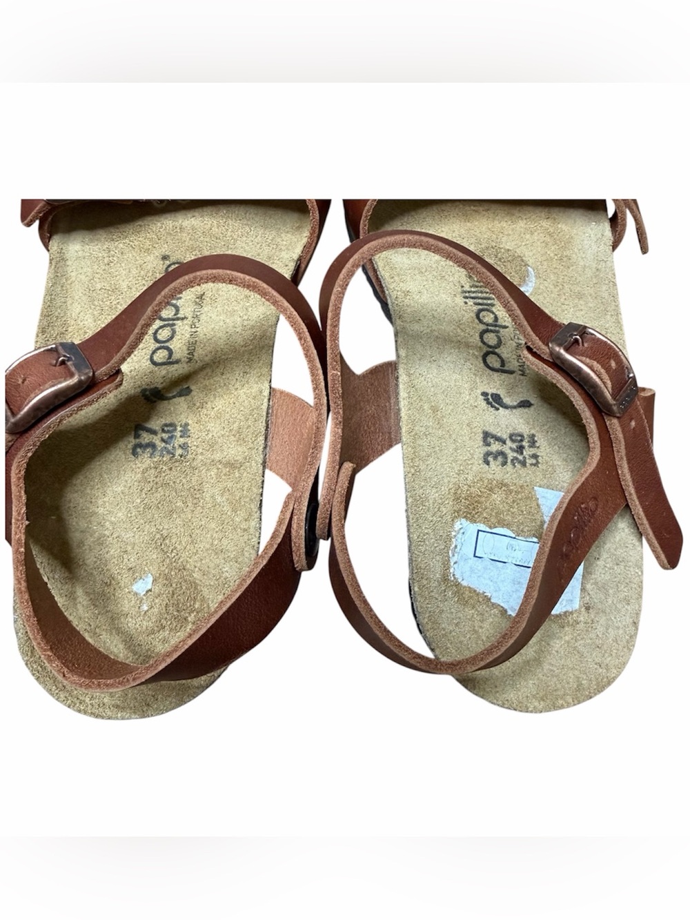 Birkenstock Papillio Lana Women’s US Size 6 / EU 37 Leather Wedge Sandals Cognac - Picture 6 of 9